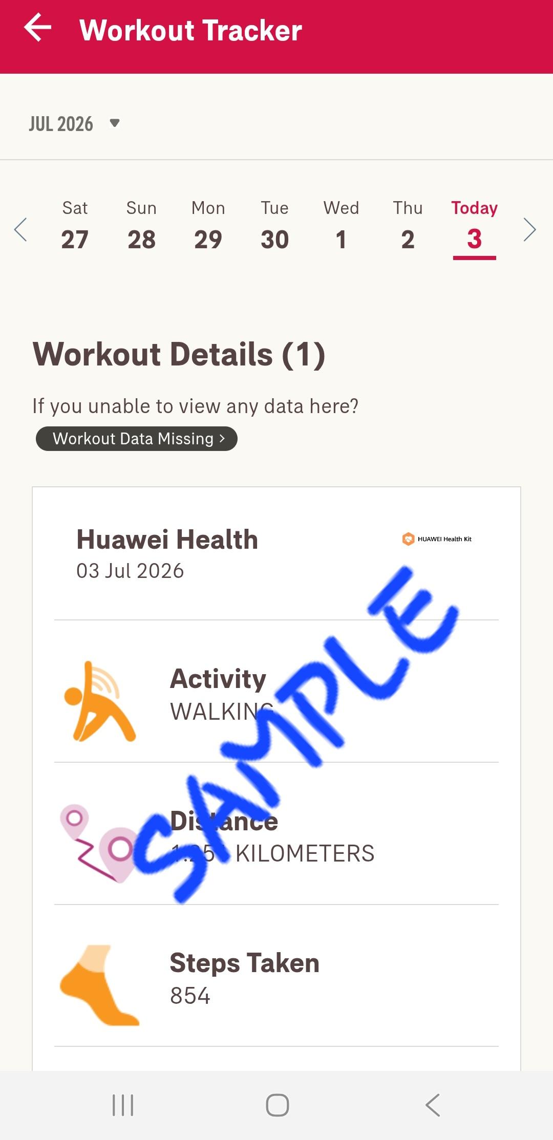 Sample steps screenshot guide